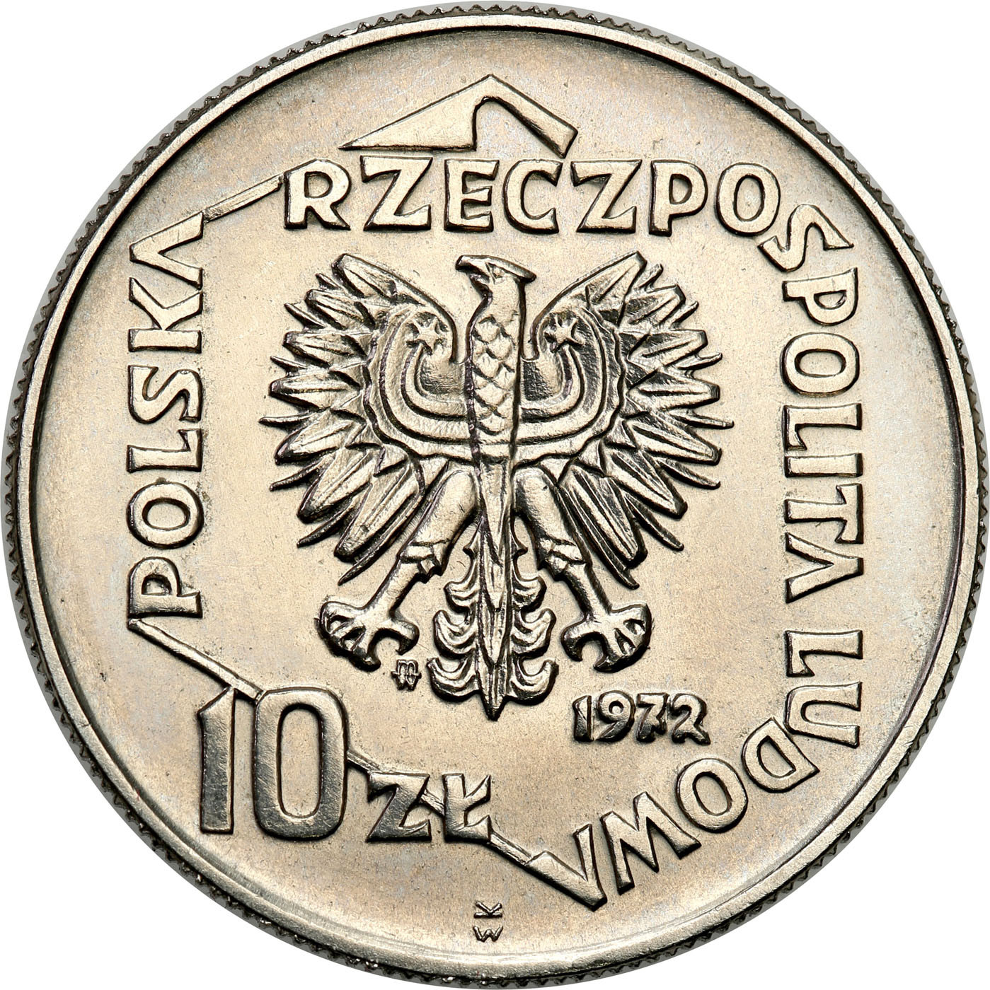PRL. PRÓBA Nikiel 10 złotych 1972 – 50 lat Portu w Gdyni